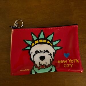 Marc Tetro NYC Red Liberty Westie Zip Pouch 6 x 8